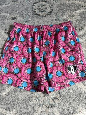 Baseball Lifestyle 101 Donut Pattern Mesh Shorts Size Medium